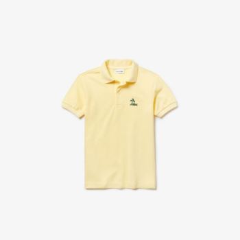 Lacoste Embroidered Cotton Petit Piqué Polo - Polo Dětské Žluté | CZ-52jZ95